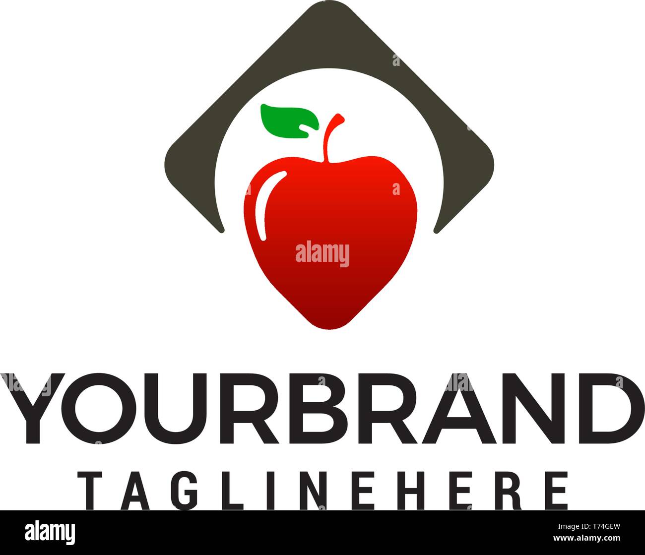 Apple Herz Logo Design Konzept Vorlage Vektor Stock Vektor