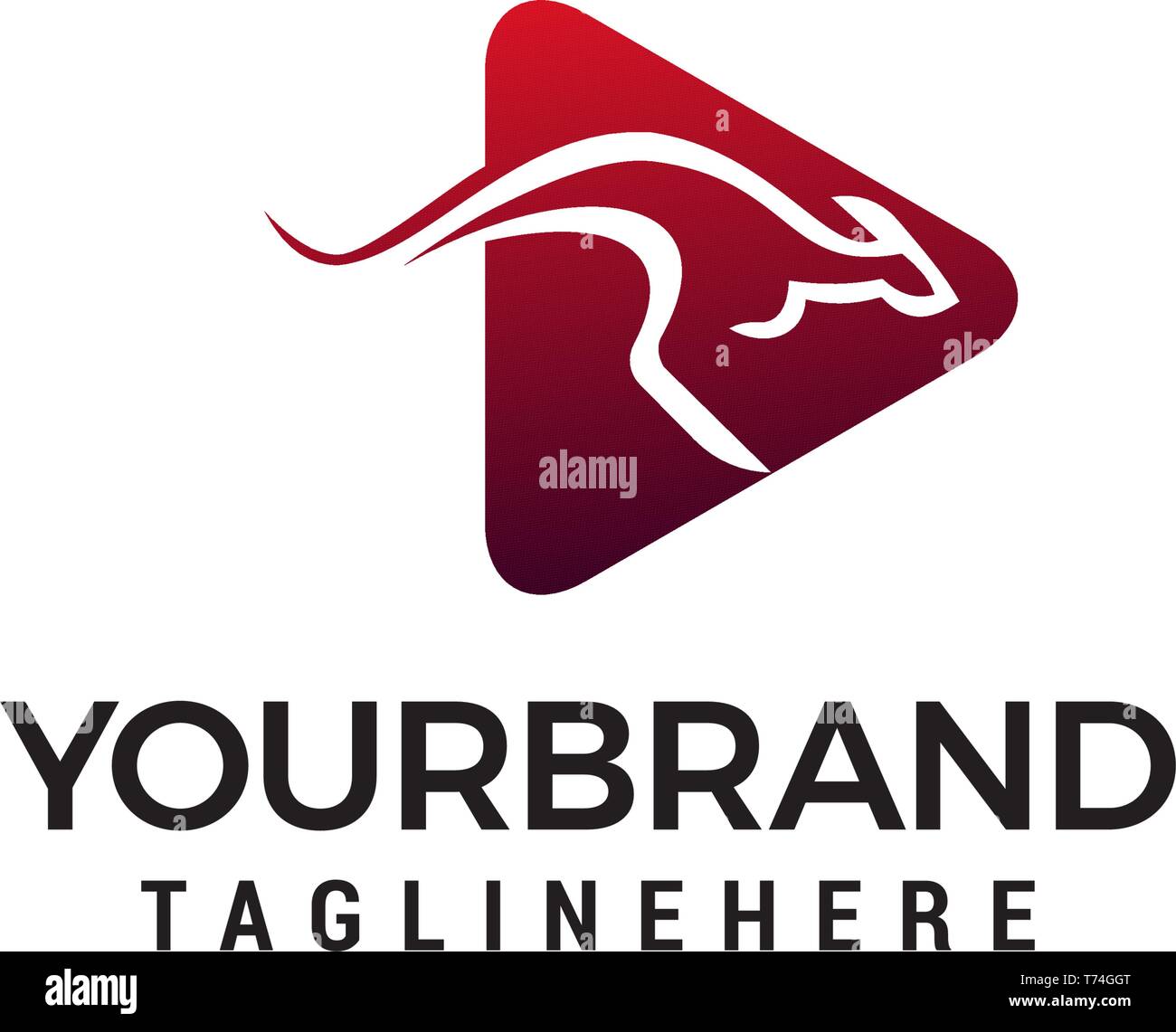 Kangaroo Logo Design Konzept Vorlage Vektor Stock Vektor