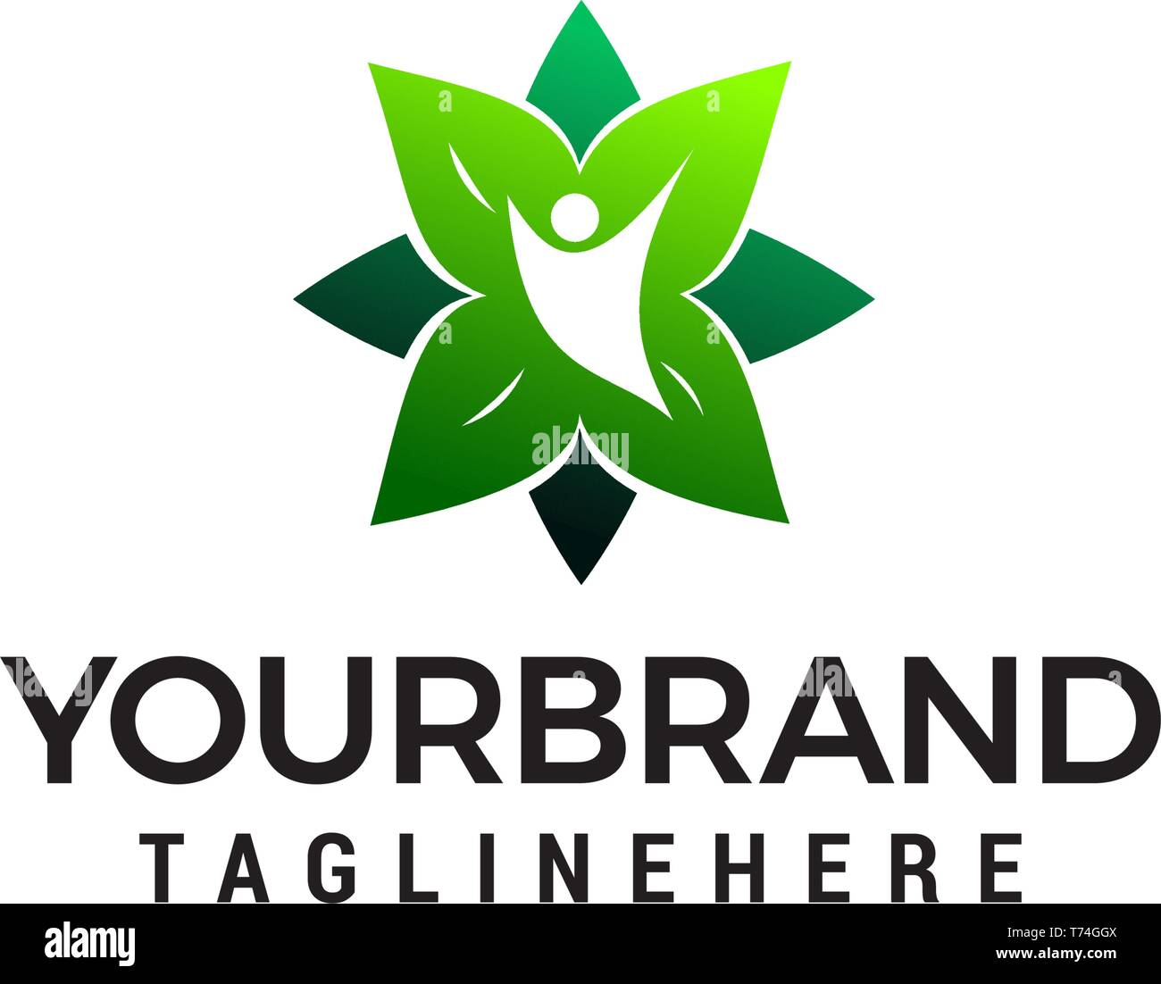 Pflege Logo Design Konzept Vorlage Vektor Stock Vektor