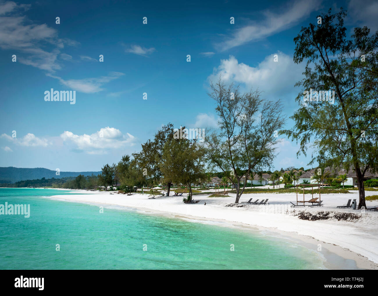 Ansicht des Paradieses Long Beach Resort auf Koh Rong Insel in der Nähe von sihanoukville Kambodschas Küste Stockfoto