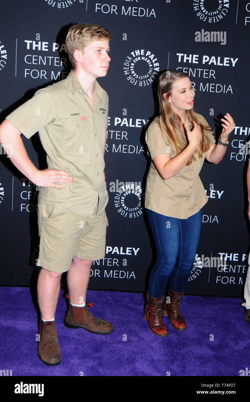 Beverly Hills, Kalifornien, USA, 3. Mai 2019 Fernsehen Persönlichkeiten Robert Irwin und Bindi Irwin besuchen Die Paley Center für Medien präsentiert: ein Abend mit dem Irwins: Crikey! Die irwins Screening und Gespräch am 3. Mai 2019 an die Paley Center für Medien in Beverly Hills, Kalifornien, USA. Foto von Barry King/Alamy leben Nachrichten Stockfoto