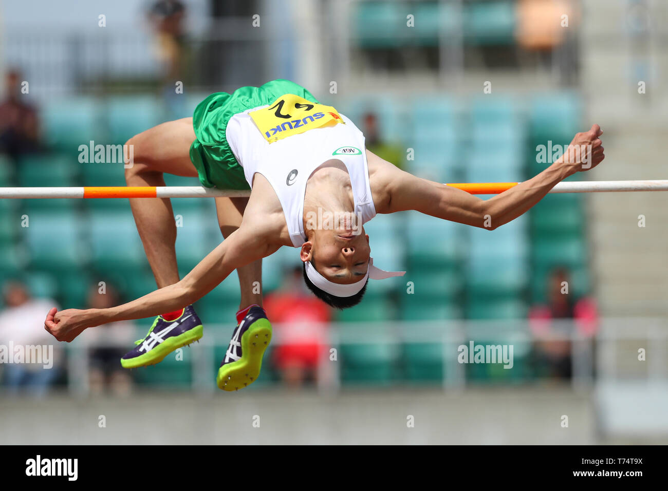 Ecopa Stadium, Shizuoka, Japan. 3. Mai, 2019. Takashi Eto, Mai 3, 2019 - Leichtathletik: 35th Shizuoka internationale Treffen für Männer Hochsprung an Ecopa Stadium, Shizuoka, Japan. Credit: yohei Osada/LBA SPORT/Alamy leben Nachrichten Stockfoto