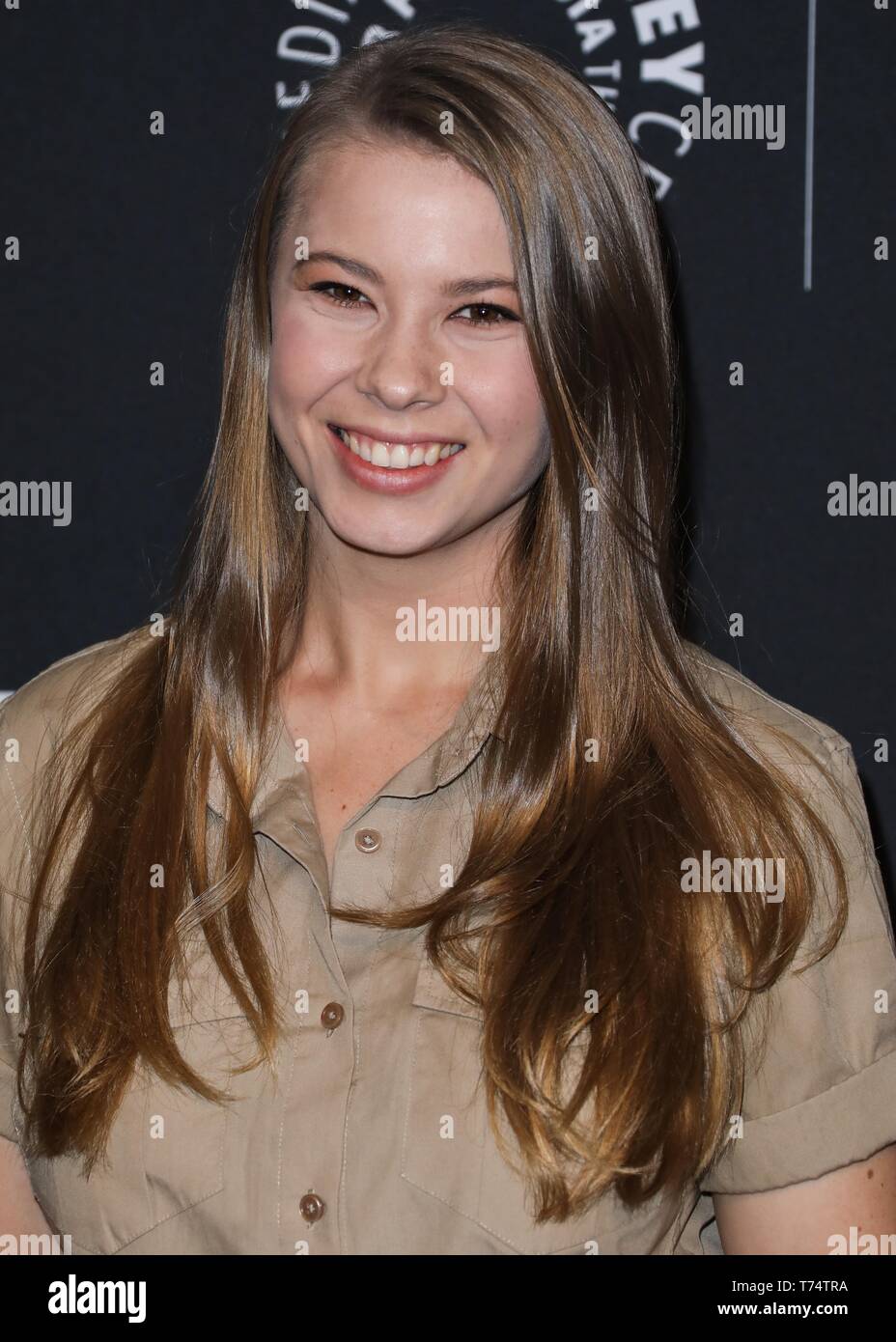 BEVERLY HILLS, LOS ANGELES, Kalifornien, USA - 03.Mai: Bindi Irwin kommt an der Paley Center für Medien präsentiert: ein Abend mit dem Irwins: "Crikey! Es ist die Irwins", Screening und Gespräch gehalten am Paley Center für Medien am 3. Mai 2019 in Beverly Hills, Los Angeles, Kalifornien, Vereinigte Staaten. (Foto von David Acosta/Image Press Agency) Stockfoto