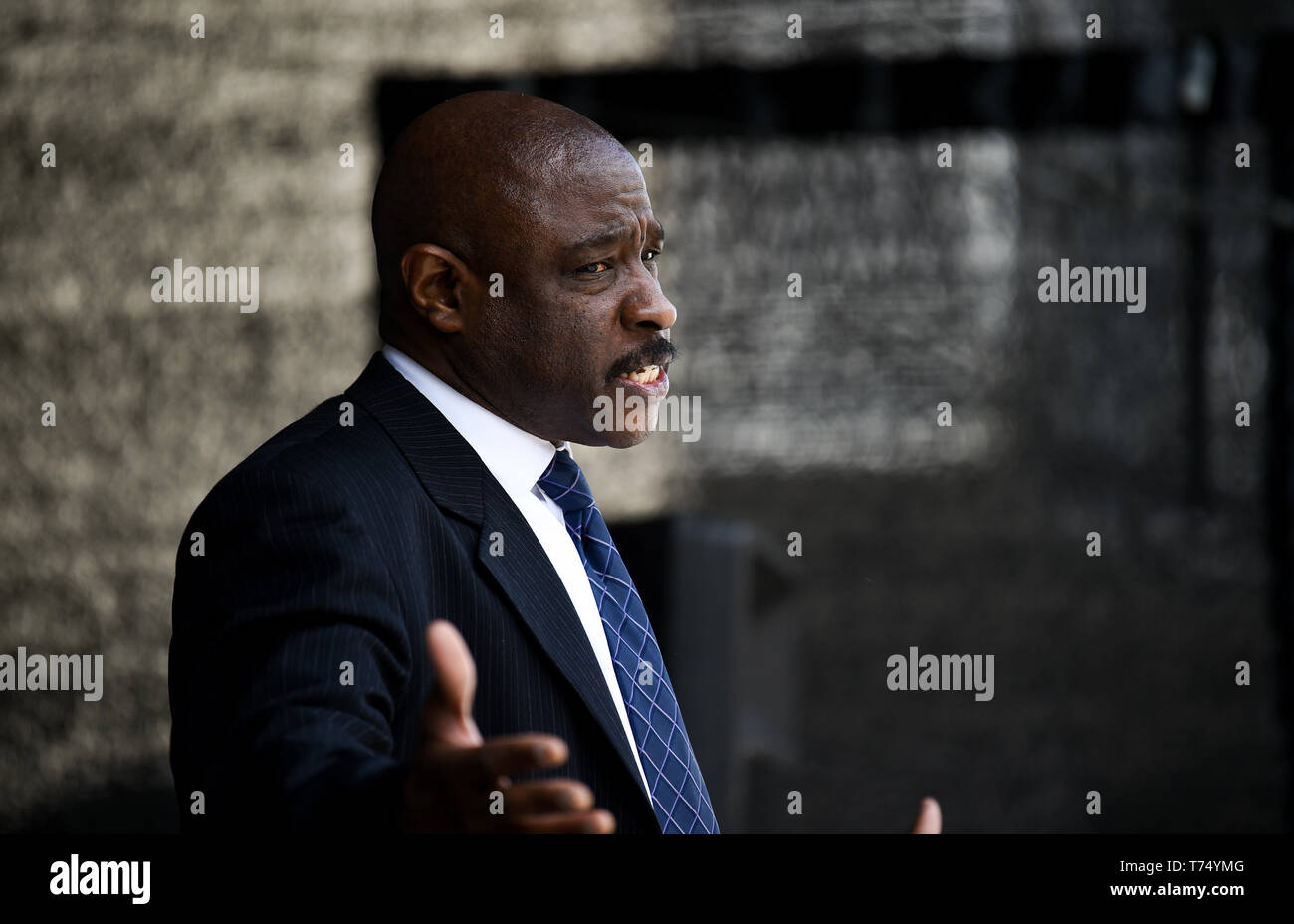 Brighton UK 4. Mai 2019 - Christopher Tajah der Traum von einem König über legendäre bürgerlichen Rechte Führer Martin Luther King an treets das Brighton Festival Fringe von Brighton" Veranstaltung im Zentrum der Stadt am Eröffnungstag. Foto: Simon Dack/Alamy leben Nachrichten Stockfoto