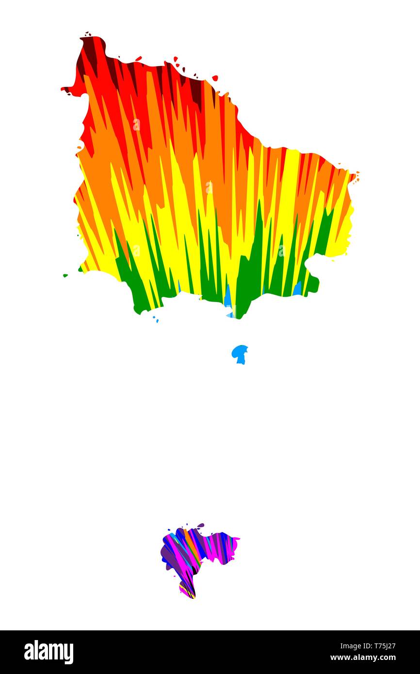 Norfolk Island - Karte ist so konzipiert, dass Rainbow abstrakte farbenfrohe Muster, Norfolk Island (Commonwealth von Australien externe Territorien) Karte aus Farbe Stock Vektor
