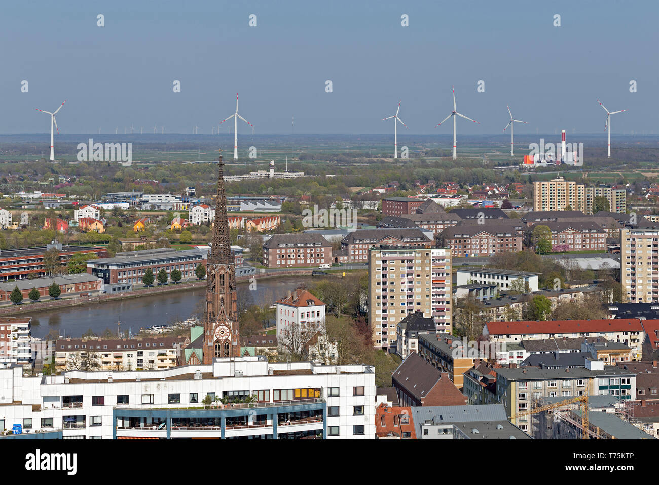 Blick von der Aussichtsplattform des Atlantic Hotel Sail City, Bremerhaven, Bremen, Deutschland Stockfoto