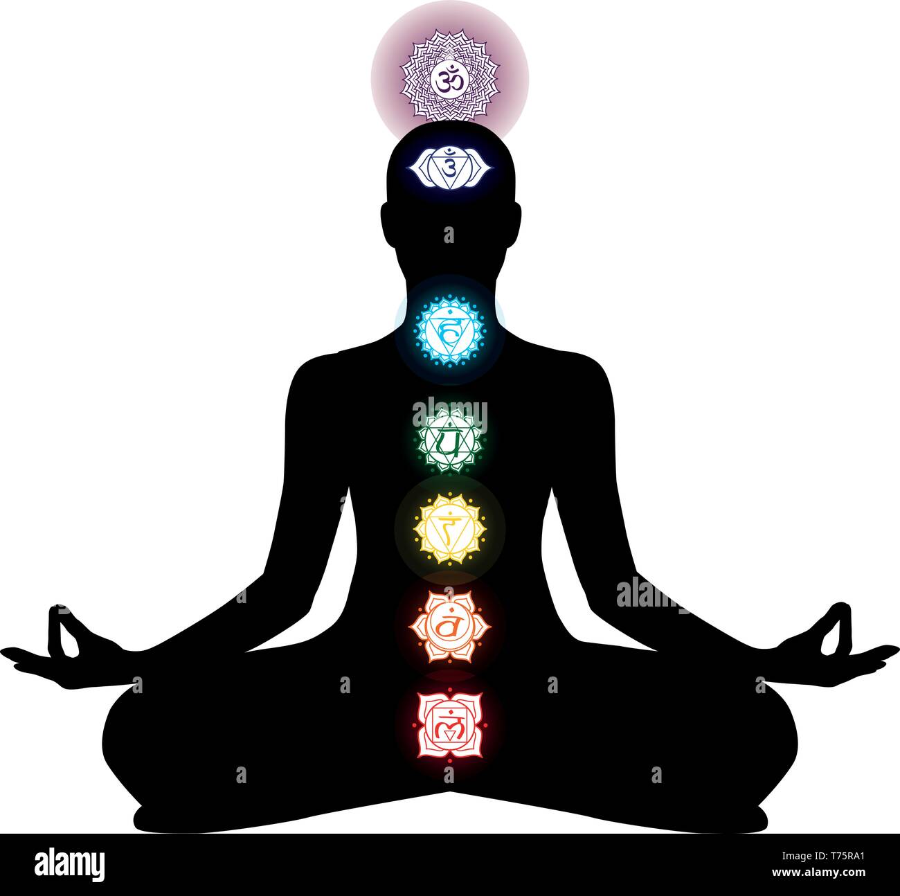 Chakra, cakra, Tantrische, Hinduismus, Buddhismus, Vajrayana, Meditation, Yoga Stock Vektor