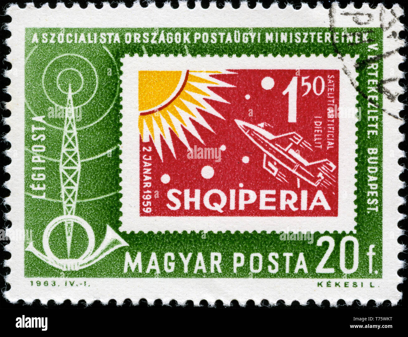 Briefmarke aus Ungarn in der Conf. Der Minister der kommunistischen Länder Serie 1963 ausgestellt Stockfoto