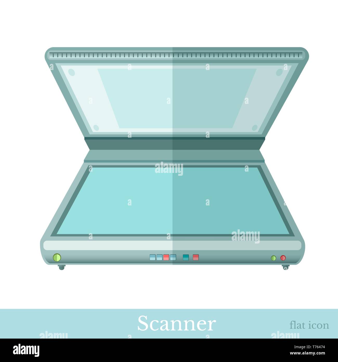 Flache Scanner Symbol isoliert auf weißem Stock Vektor