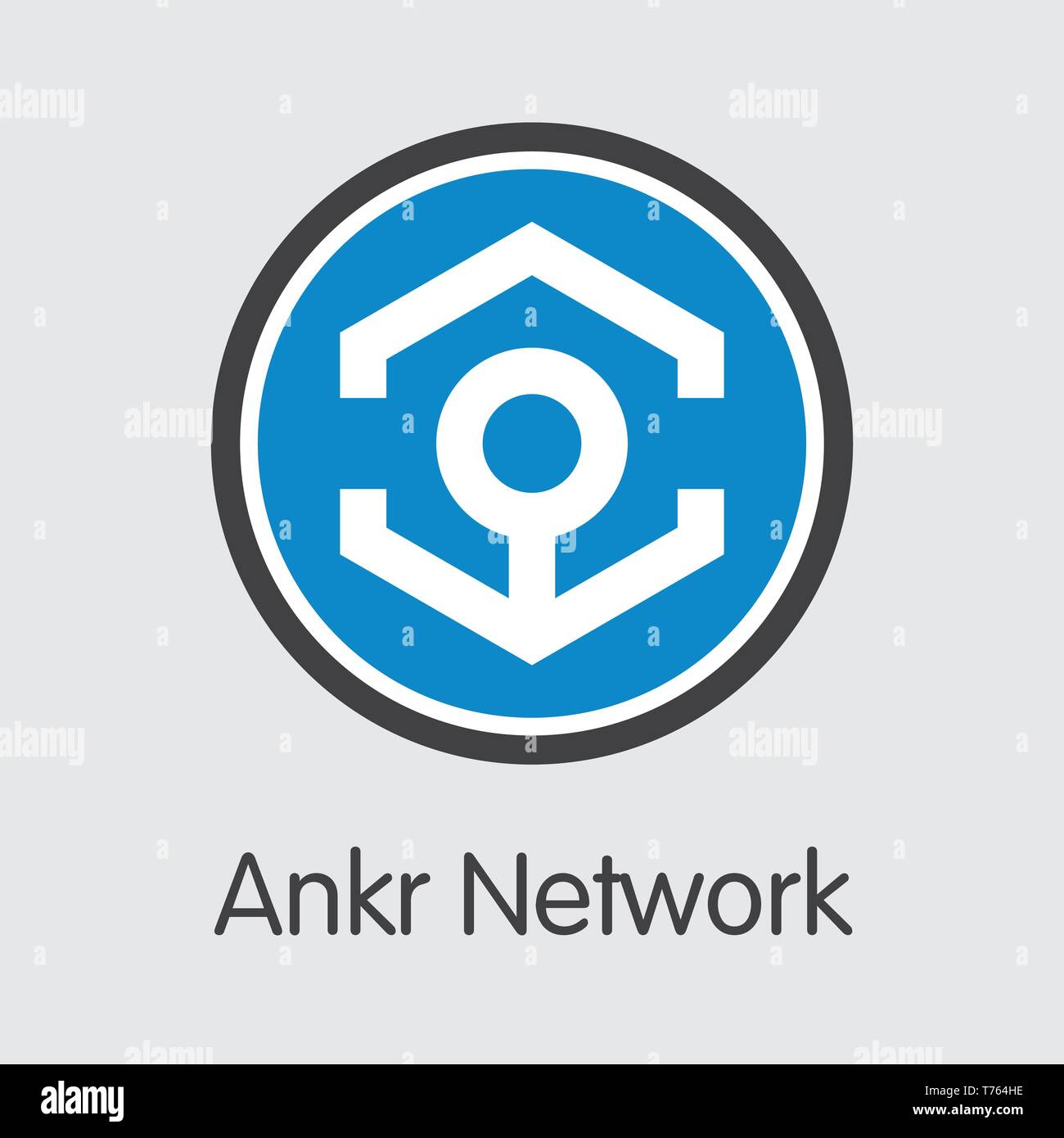 Ankr ANKR - Netzwerk - Die Münze Symbol. Vektor. Stock Vektor