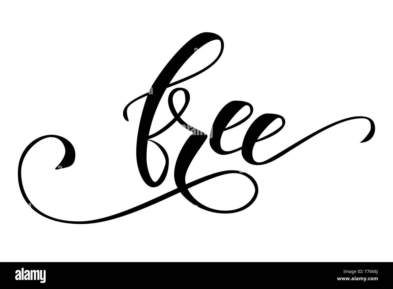 Handschriftliche Pinsel Kalligraphie frei Stock Vektor