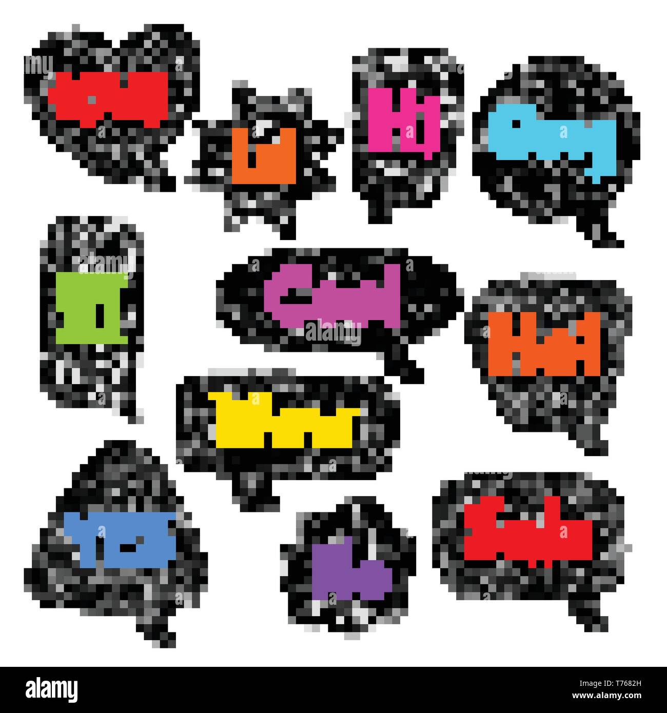 Einstellen der Sprache Farbe Blasen für Text. Helle Hand gezeichnet Vector Illustration. Stock Vektor