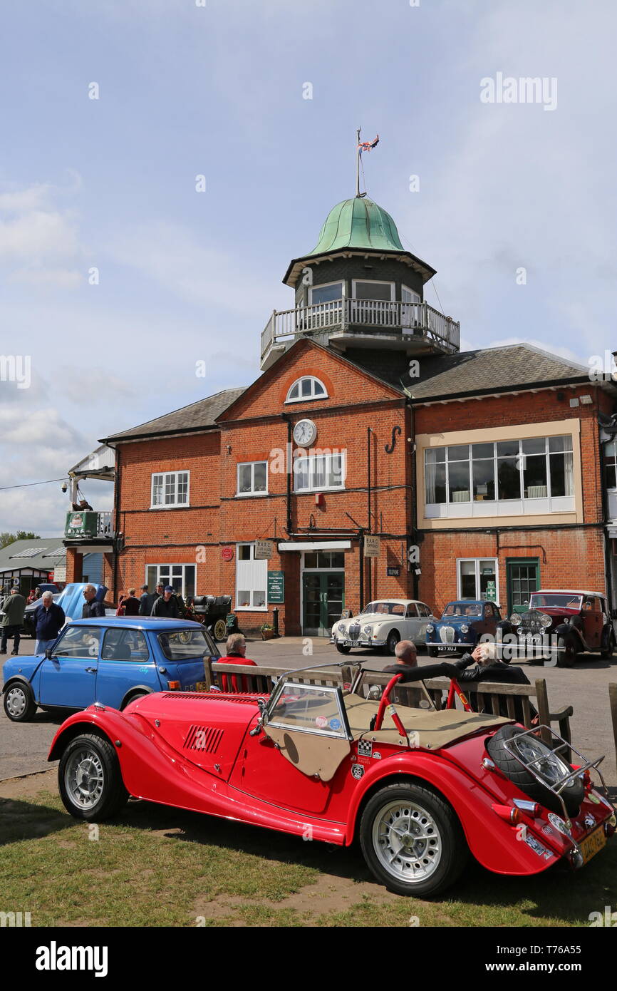 Morgan 4/4, British Marques Tag, den 28. April 2019, Brooklands Museum, Weybridge, Surrey, England, Großbritannien, Großbritannien, Europa Stockfoto