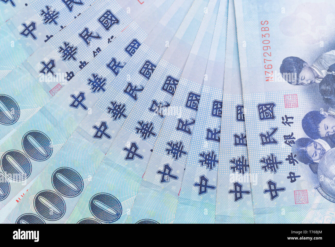 1000 neue Taiwan-Dollar isoliert auf weißem Hintergrund Stockfoto