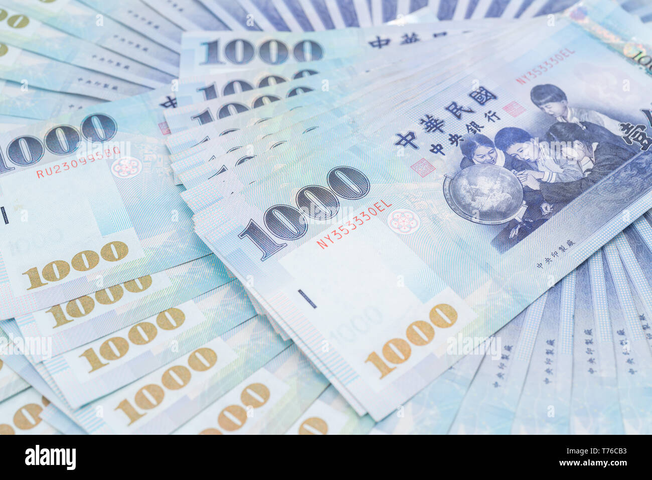 1000 neue Taiwan-Dollar isoliert auf weißem Hintergrund Stockfoto