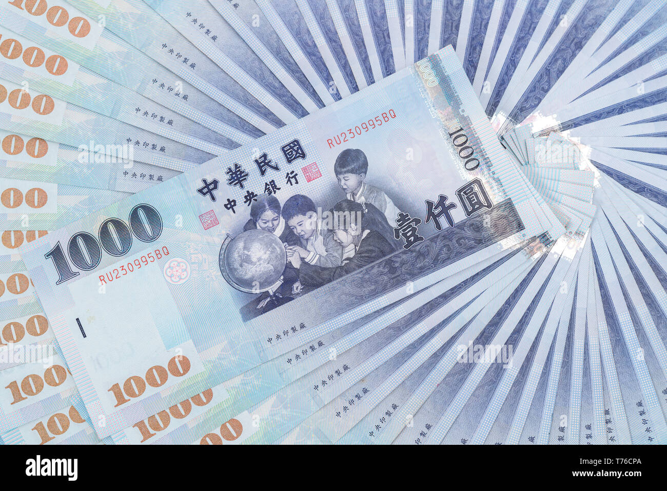 1000 neue Taiwan-Dollar isoliert auf weißem Hintergrund Stockfoto
