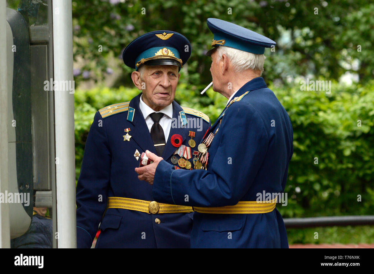 Veteranen des Großen Vaterländischen Krieges während der Feier der Tag des Sieges. Mai 9, 2019. Kiew, Ukraine Stockfoto