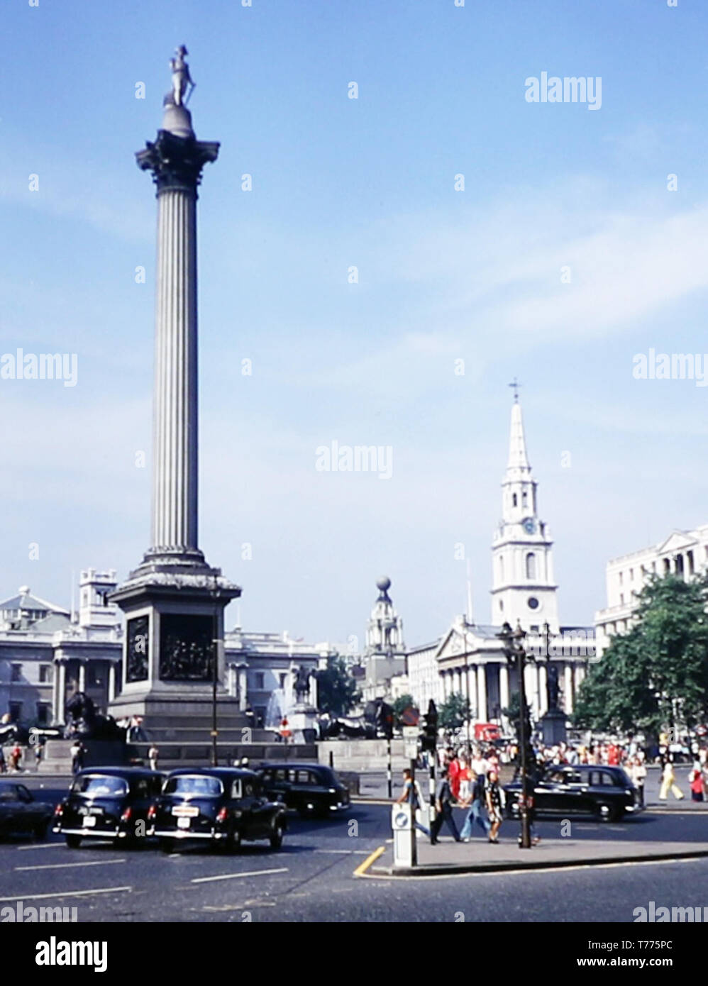 Trafalgar Square, London 1975 Stockfoto