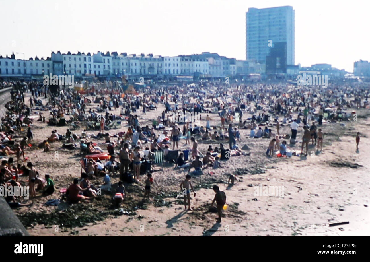 Margate Strand in 1975 Stockfoto