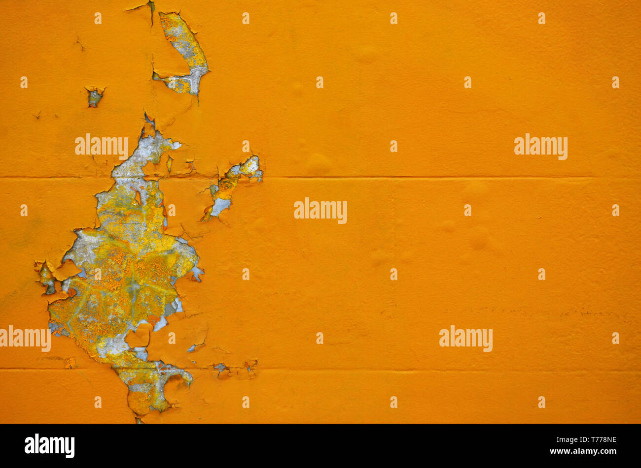Gelbe Wand abstract Wallpaper horizontale Hintergrund Stockfoto