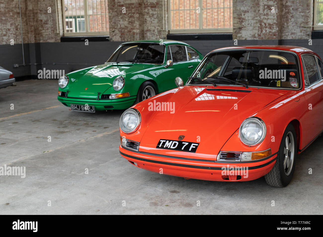 Jahrgang 1968 Porsche 911 Auto im Bicester Heritage Center 'Drive es Tag'. Bicester, Oxfordshire, England Stockfoto