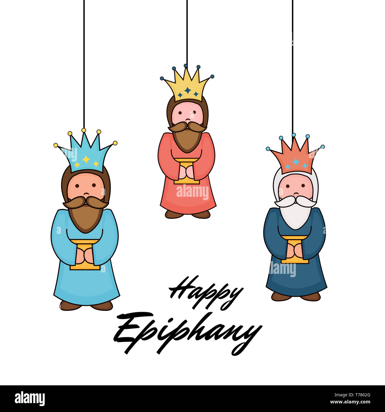 Vector Illustration eines Hintergrund für Happy Epiphanie. Stockfoto