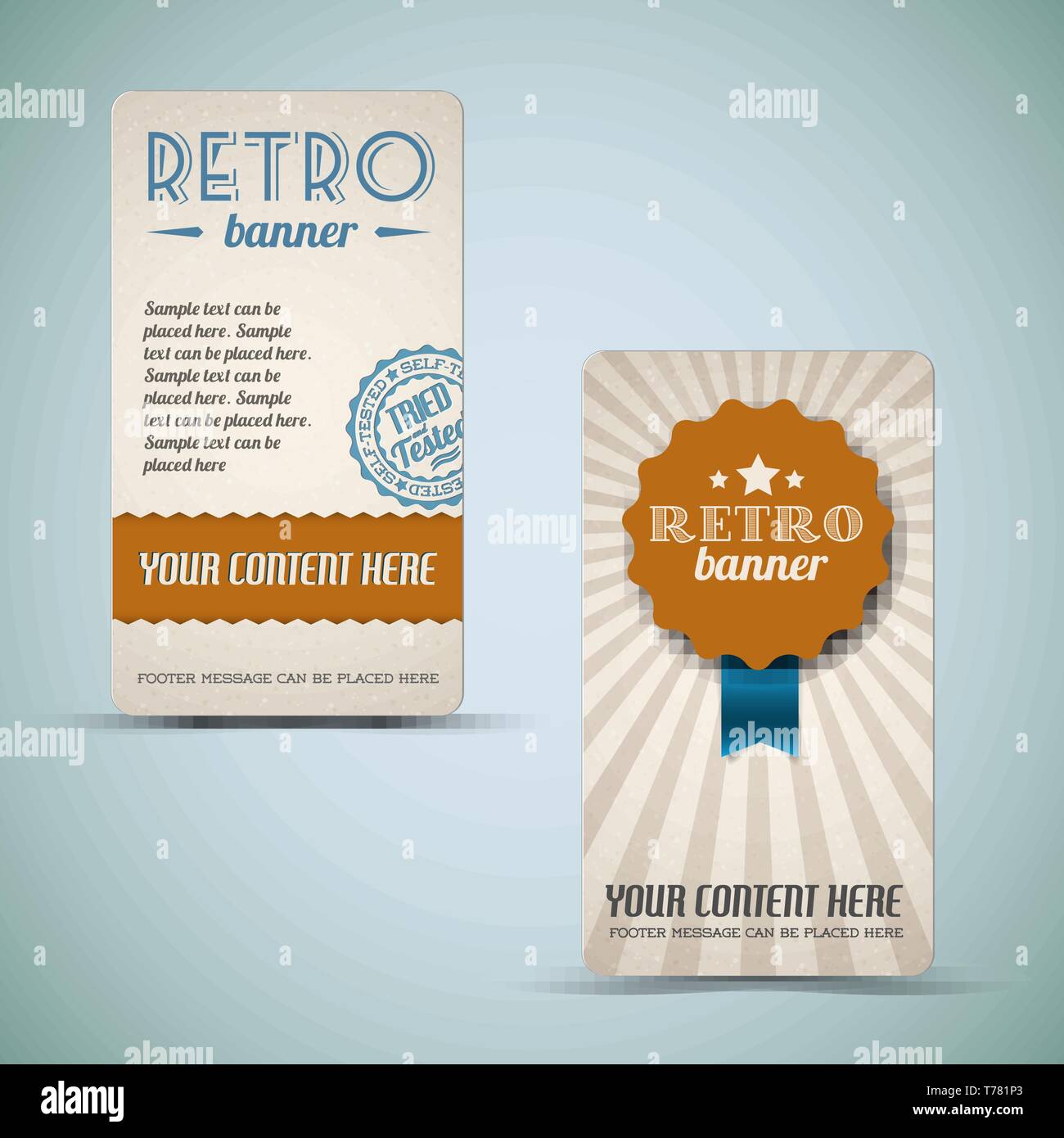 Alte vector Retro Vintage grunge Karten - braun Version Stock Vektor