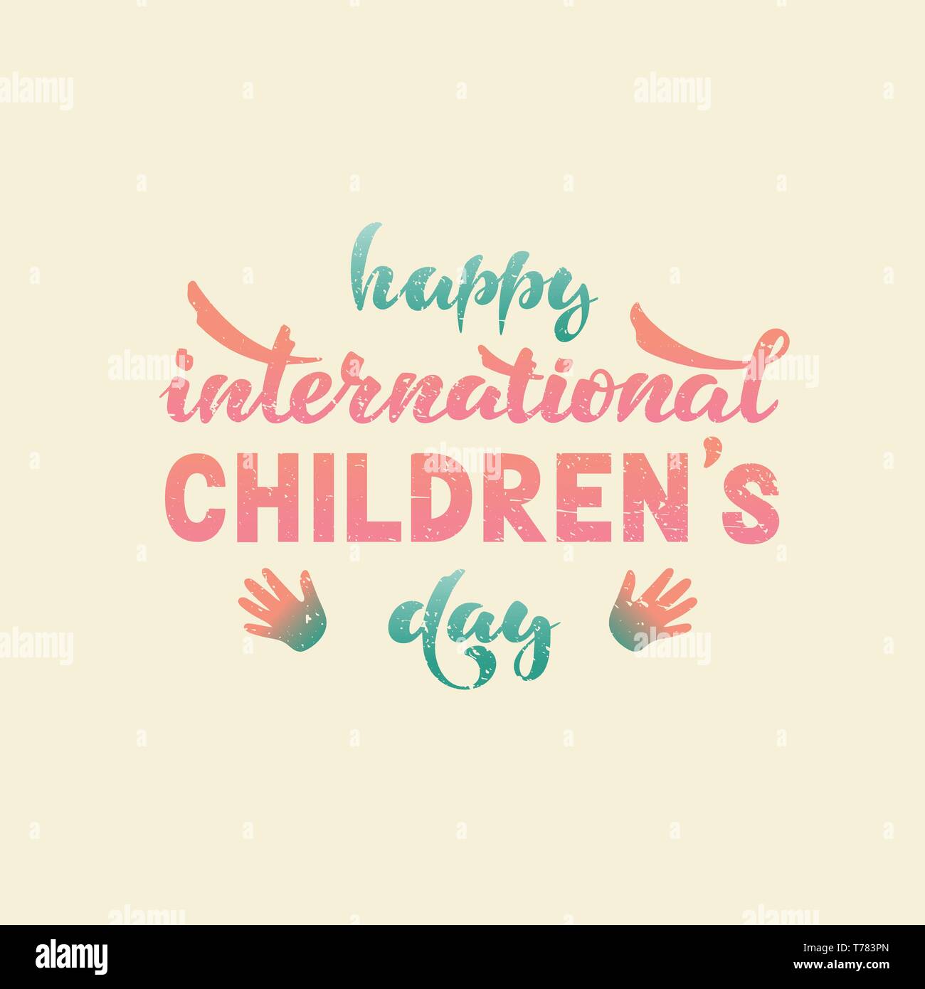 Gerne International Children s Tag. Vektor. Beschriftung Stock Vektor