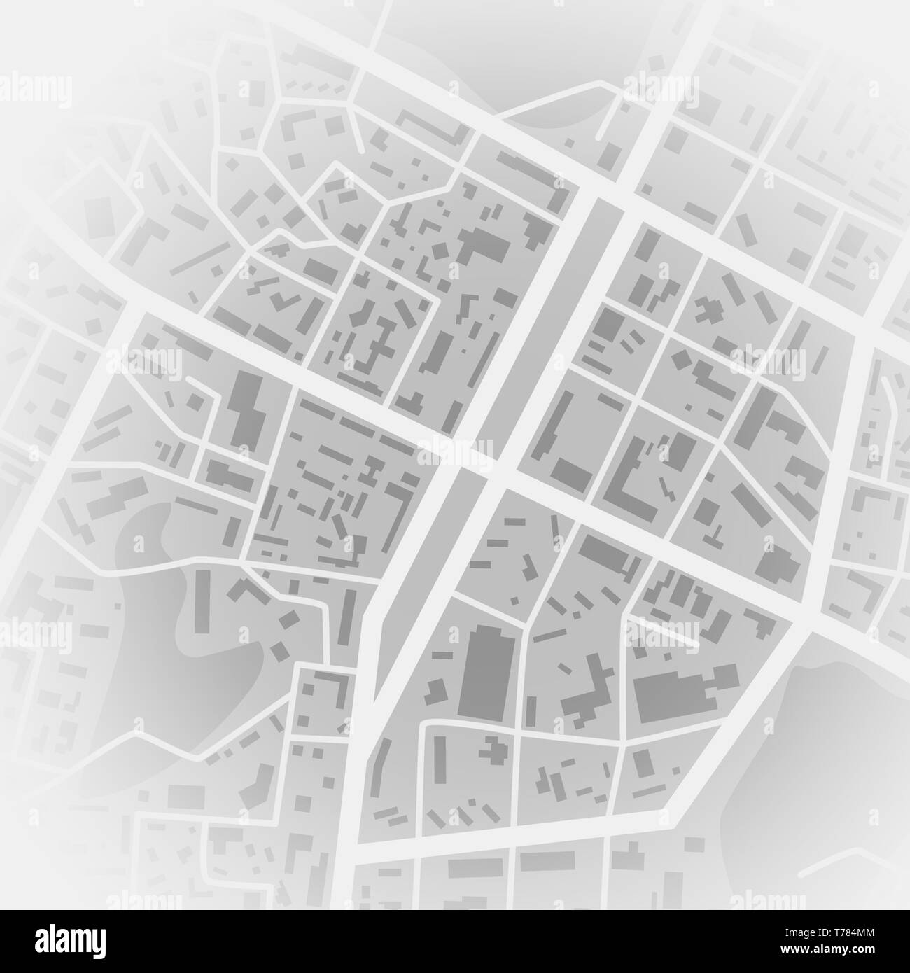 Abstrakte Stadtplan. Drucken mit Stadt Topographie. Stadt Wohnviertel. Vector Illustration Stock Vektor