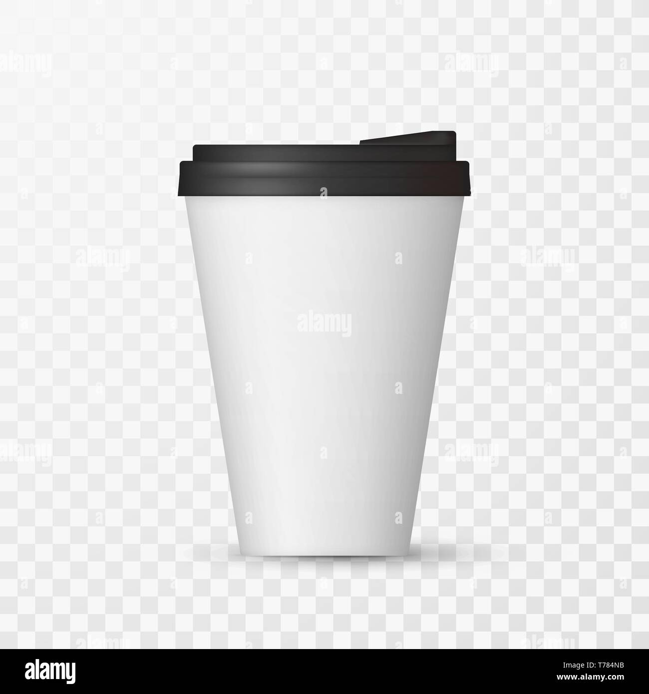 Weiß/Cap mock up. Leere Becher Vorlage mit Platz für Logo oder Text. Vector Illustration isoliert auf transparentem Hintergrund Stock Vektor