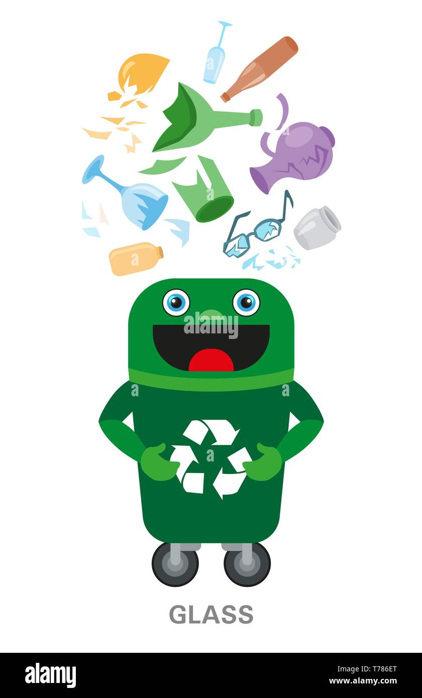 Sortiert Müll gesetzt. Verschiedene Arten von müllhaufen Organische, Kunststoff, Metall, Papier, Glas, E-Müll. Hand zeichnen. Konzept der Recycles Day, Nicht Stock Vektor
