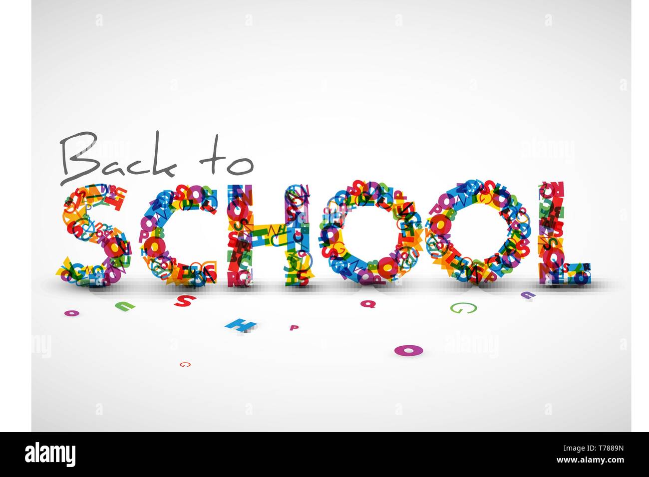 Zurück zu Schule Vector Illustration aus Buchstaben Stock Vektor