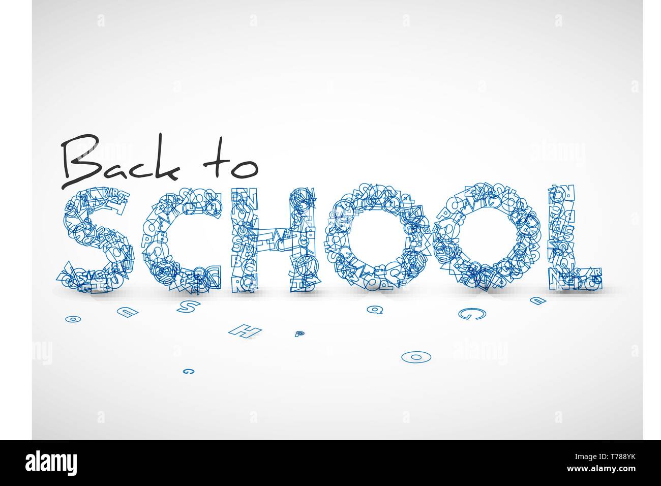 Zurück zu Schule Vector Illustration aus Buchstaben Stock Vektor