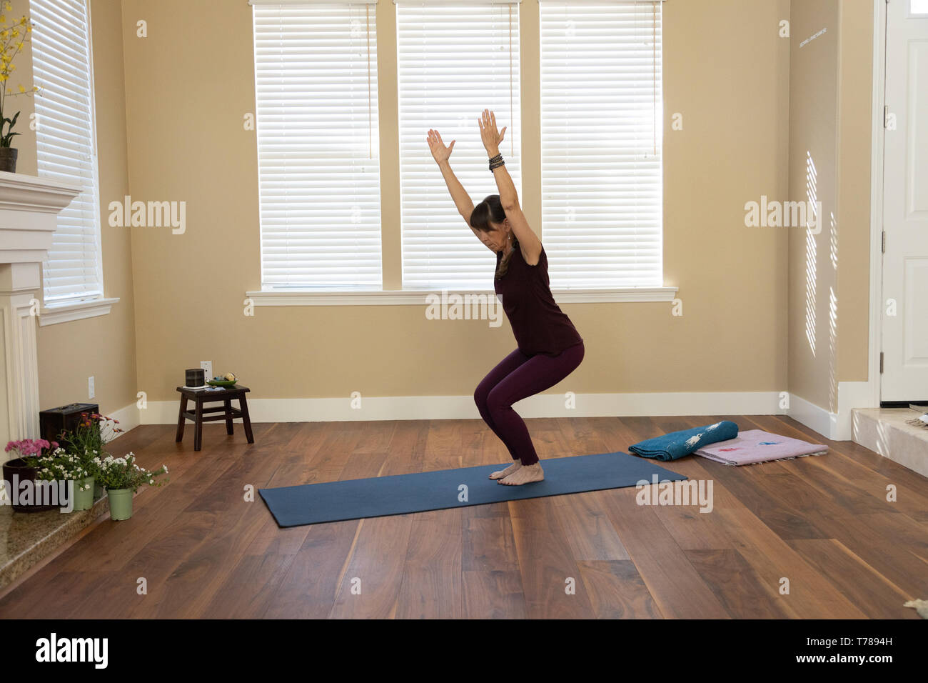 Yoga Hocke Stockfoto