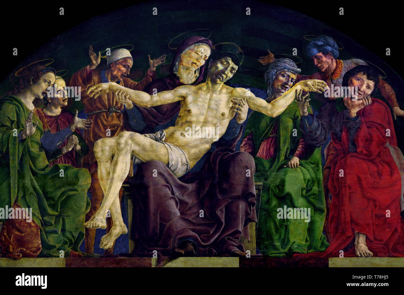 Pietà 1474 von Cosimo (Cosmè Tura) 1430-1495 Ferrara, Italien, Italienisch, Stockfoto