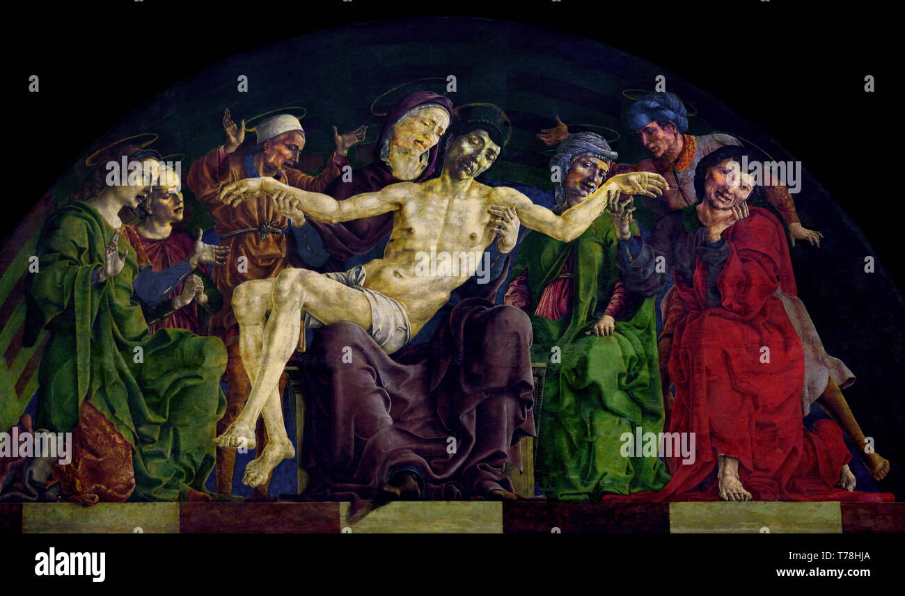 Pietà 1474 von Cosimo (Cosmè Tura) 1430-1495 Ferrara, Italien, Italienisch, Stockfoto