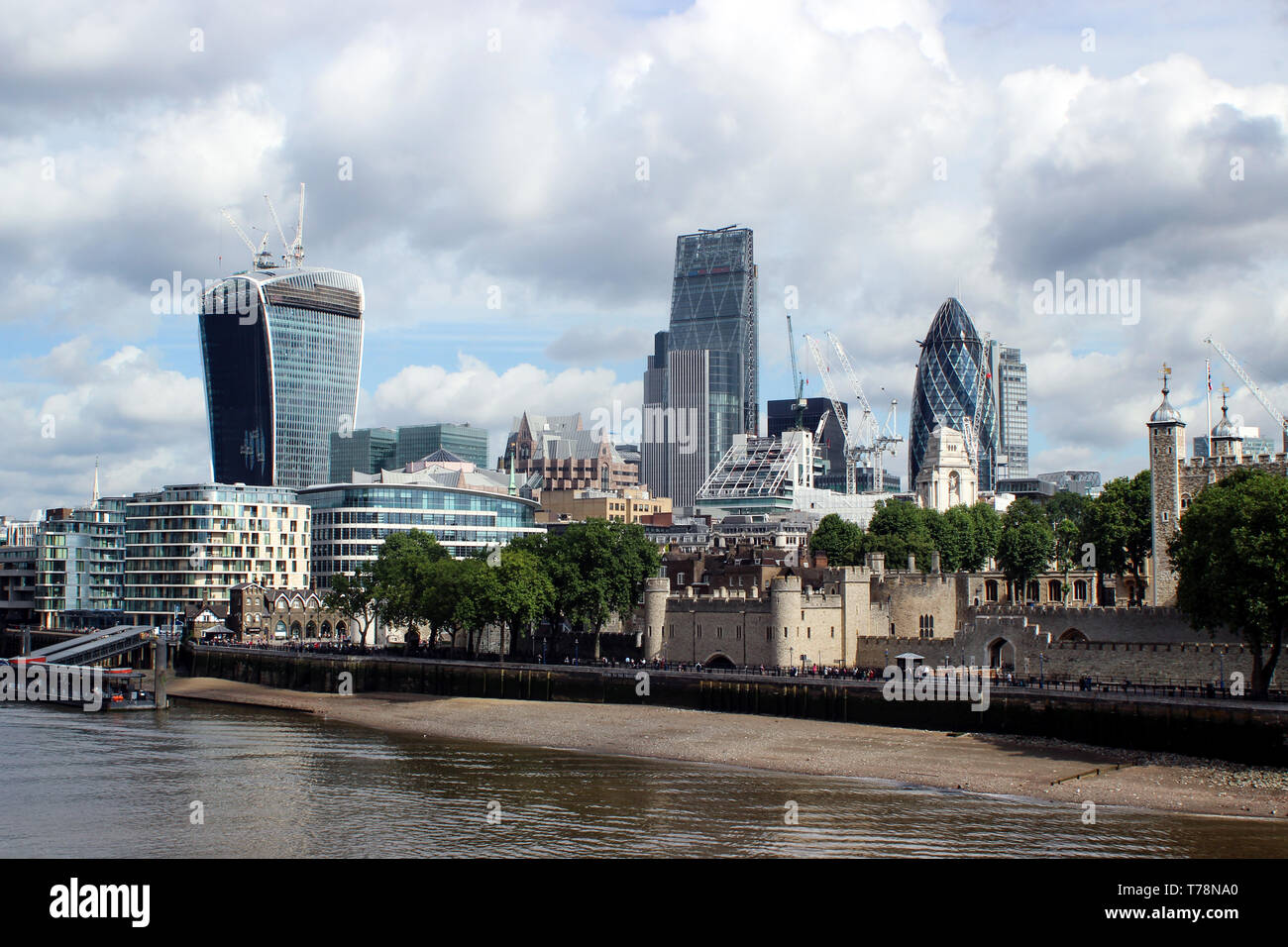 City of London, wie die Szene im Sommer 2014 Stockfoto