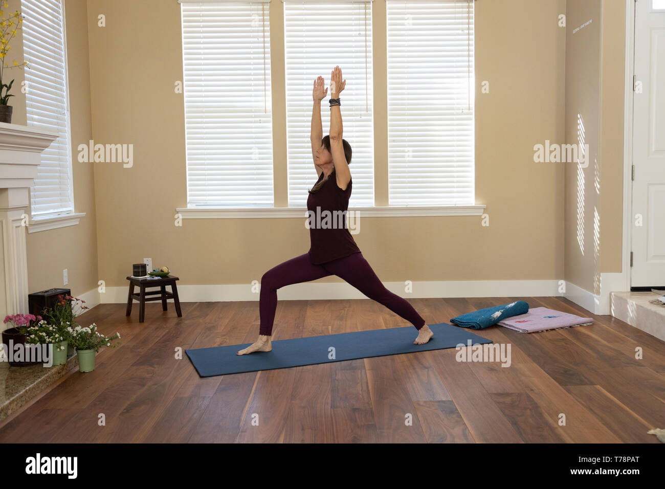 Yoga Krieger ein Stockfoto