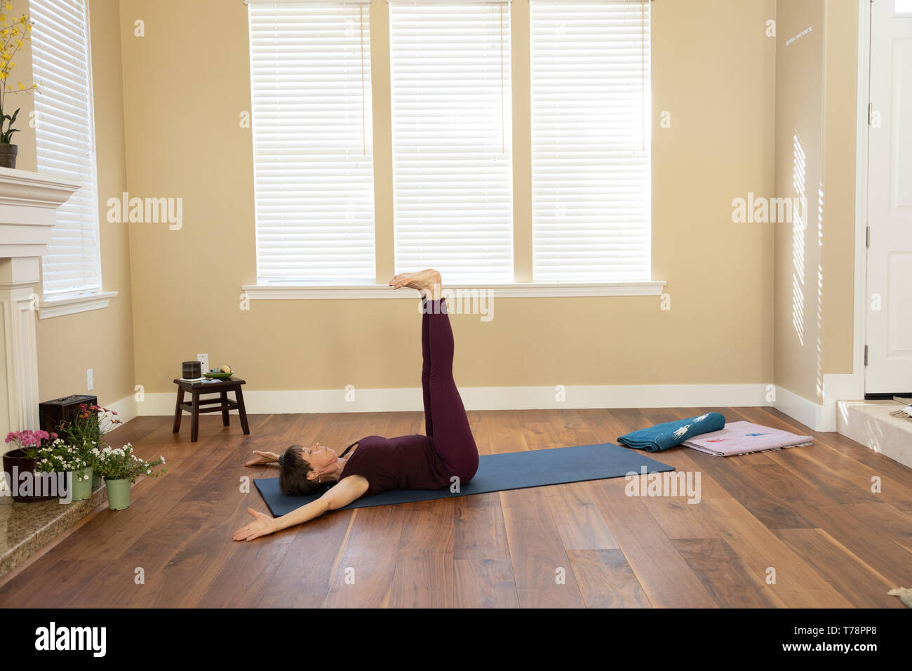 Yoga Urdhva Prasrta Padottanasana Stockfoto