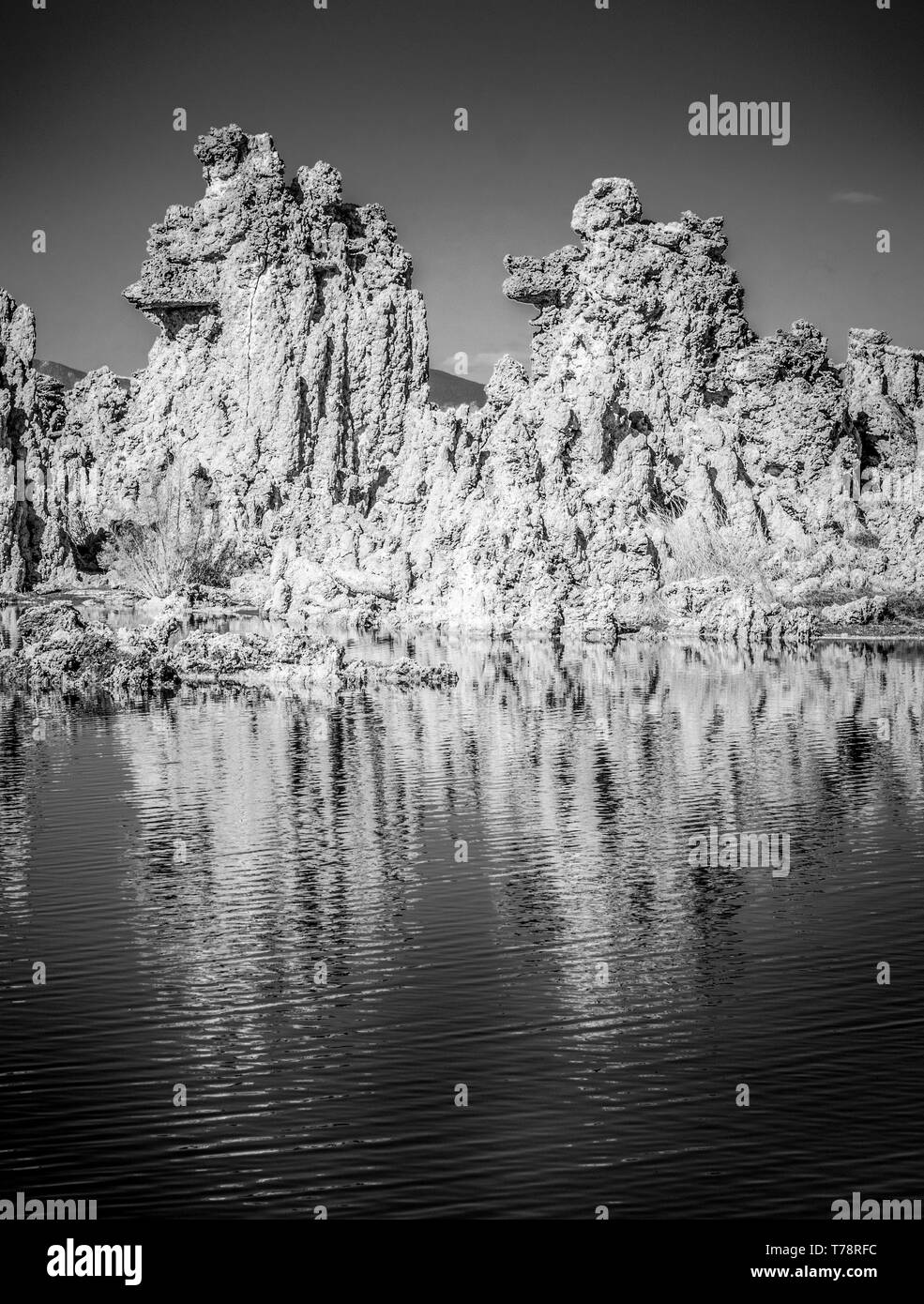 Erstaunlich Spalten des Kalksteins am Mono Lake in Mono County Stockfoto