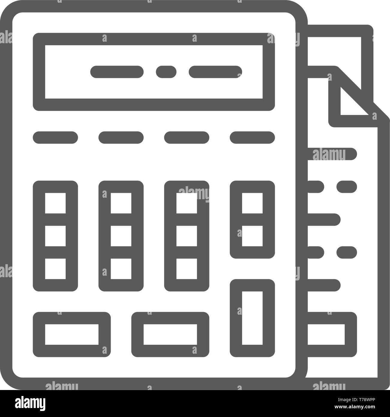 Taschenrechner mit Dokumenten, Buchhaltung, Rechnungswesen Symbol Leitung  Stock-Vektorgrafik - Alamy