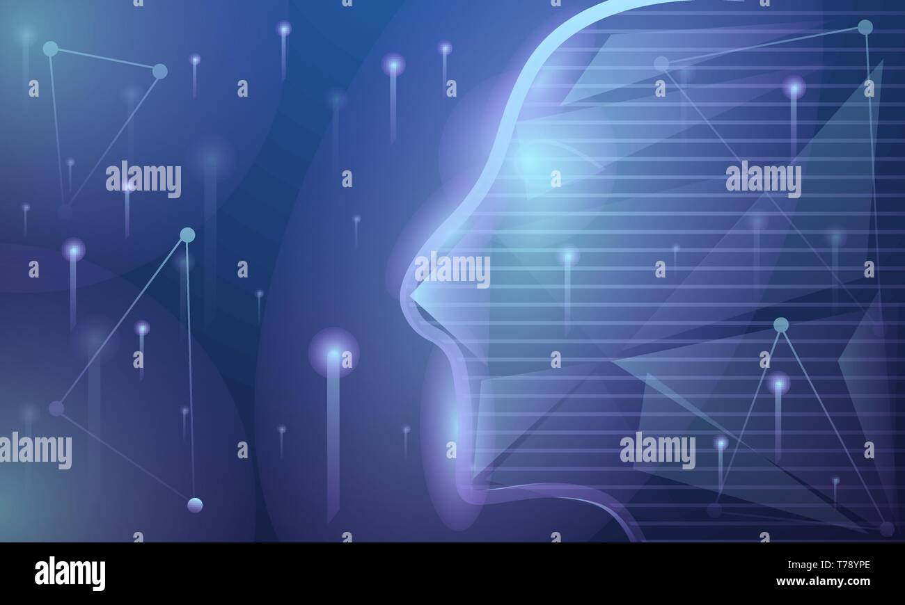 Künstliche Intelligenz Konzept Banner. Cartoon Illustration der ...