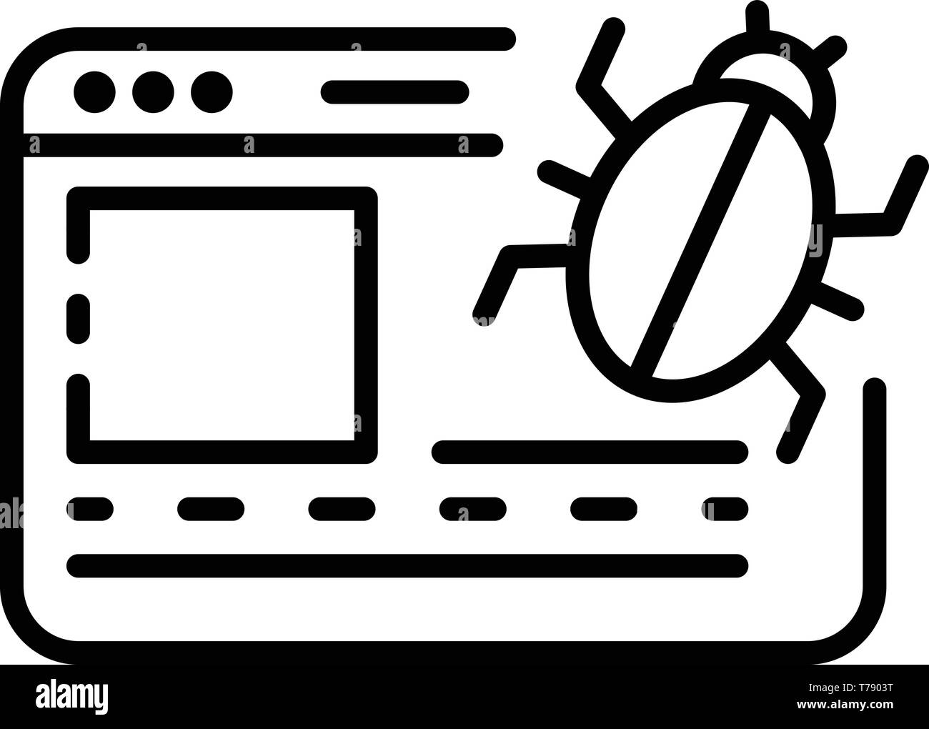 Niederlage internet Virus Symbol, outline Style Stock Vektor