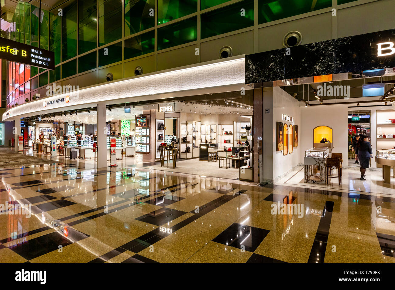 Fashion Avenue exklusives Shopping, Changi Airport, Singapur, Südostasien Stockfoto