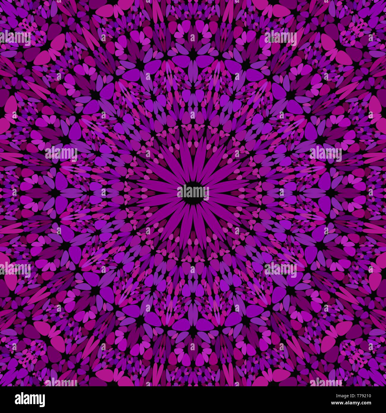 Violett Blütenblatt verzierten Mandala Hintergrund Design - Vector Illustration Stock Vektor
