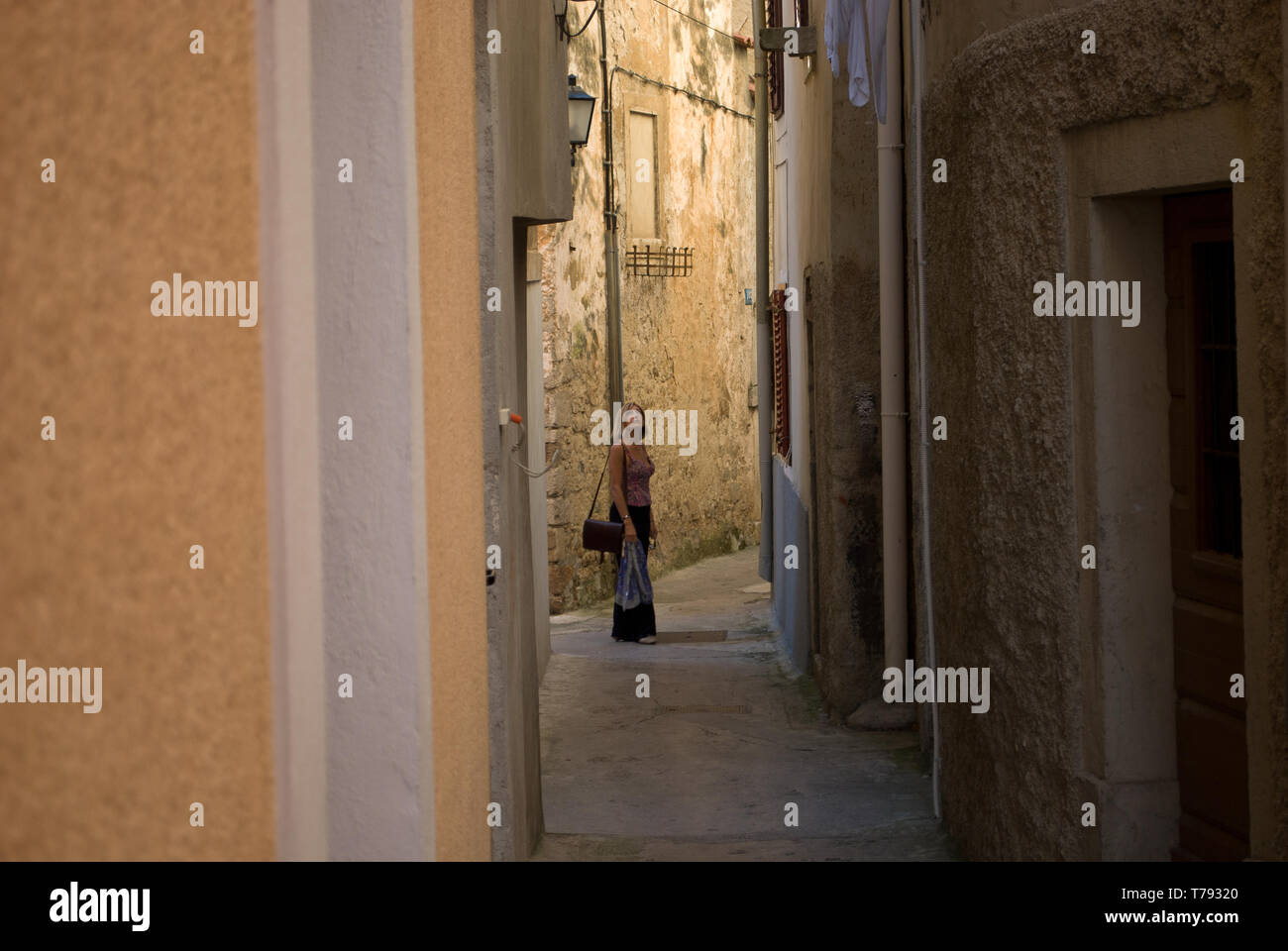 Die Gassen des alten Brsec Stockfoto