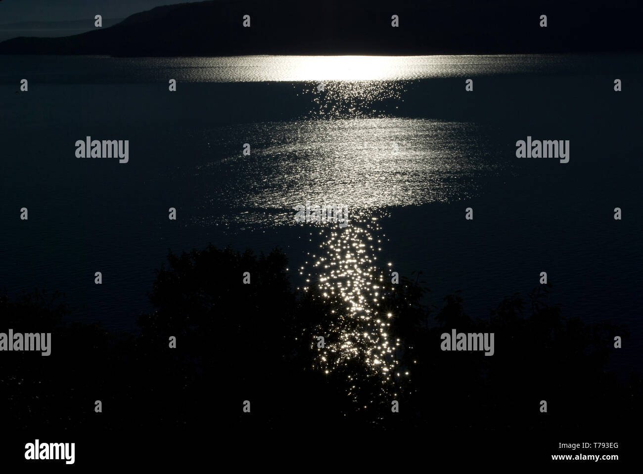 Die Nacht auf dem Meer Stockfoto