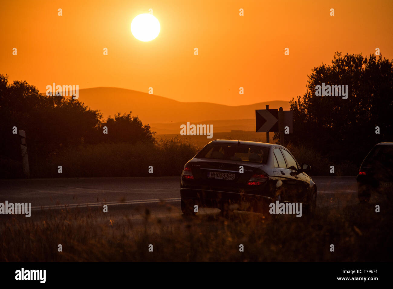 Paralia Gerakinis, Sithonia, Chalkidiki, Griechenland - 29. Juni 2014: Mercedes-Benz C 200 KOMPRESSOR C-Klasse W204 Modell C 200 Stockfoto