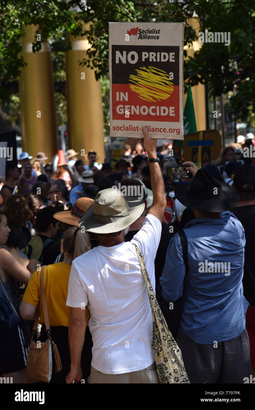 Australian Aboriginal protestieren - Sydney Stockfoto