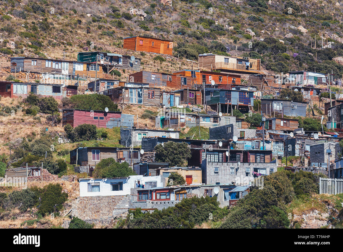 Gemeinde Blick in Hout Bay, Kapstadt, Südafrika Stockfoto